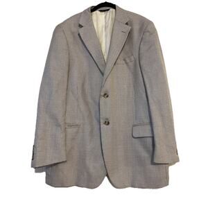 T. HARRIS London Houndstooth Wool Silk Blazer Jacket Old Money Sports Coat 44